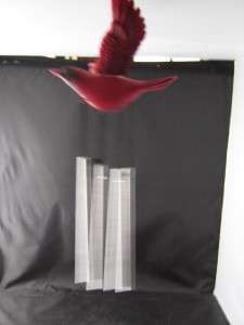 Red & Black Bird Wings Move 4 Chimes Wind Chime  