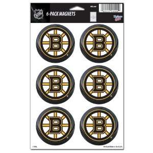  Boston Bruins Auto / Car / Truck 6 Pack Set of Magnets 