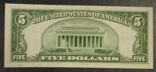 1934 D C.U. $5 SILVER CERTIFICATE ID#OO459  