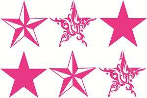 star decal solid tribal nautical shapes rock 3 x 3 A082  