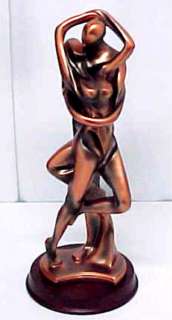 Abstract Dancing Lovers Couple Statue Bronze Look  