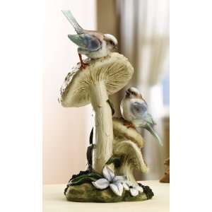  Birds On A Mushroom   Bird Lovers Collectible Statue By 