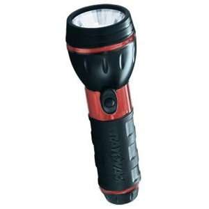   Red & Black Rubber and Aluminum Flashlight with Heavy Duty Batteries