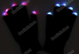 Light Up Gloves Function LED Lights Rave See Flashing  