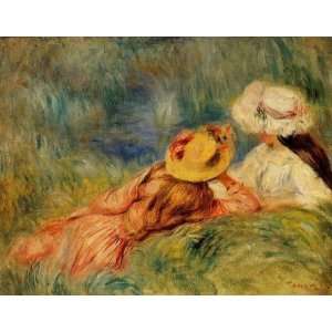 Oil Painting: Young Girl at the Seaside: Pierre Auguste Renoir Hand Pa 