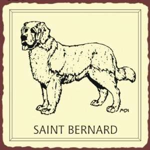   Saint Bernard Dog Vintage Metal Animal Retro Tin Sign: Home & Kitchen