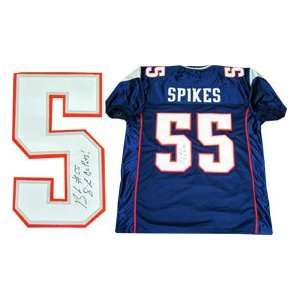 Brandon Spikes Autographed New England Patriots Blue Jersey:  