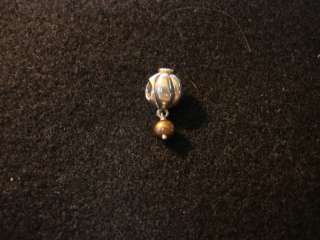 Authentic Pandora RETIRED Blooming w Brown Pearl SS 14k  