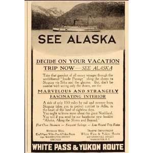   & Yukon Route Alaska Cruise Ship   Original Print Ad
