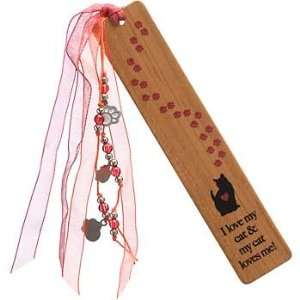  Love My Human Cat Paw Wood Bookmark