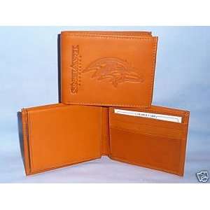    BALTIMORE RAVENS Leather BiFold Wallet NEW tan: Everything Else