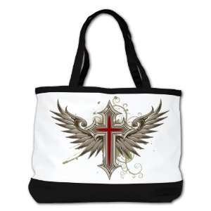 Shoulder Bag Purse (2 Sided) Black Modern Angel Winged 