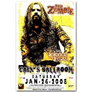  Rob Zombie Poster   OKC Concert Flyer   Cains Ballroom 