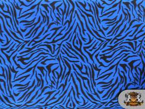 POLAR FLEECE FABRIC PRINTED *Blue Zebra* PRINT BY THE YARD  