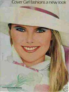 1984 CHRISTIE BRINKLEY COVER GIRL MAKE UP MAKE UP AD  