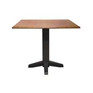   Drop Leaf Pedestal Table in Black / Cherry   T57 36SDP