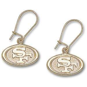 LogoArt San Francisco 49ers 10K Gold Team Logo Dangle Earrings:  