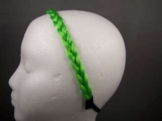 Green hair braid headband braided elastic stretch  