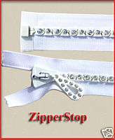 Swarovski Rhinestone Zipper ~ Separating ~ White  