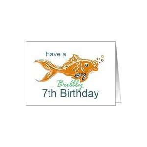  Bubbly 7th Birthday Goldfish Card: Toys & Games