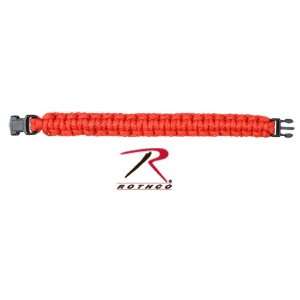   Paracord Bracelet   Red & Comes with a FREE Rothco P 38 Can Opener