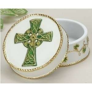  Pack of 4 Celtic Cross Irish Porcelain Keepsake Boxes: Home & Kitchen