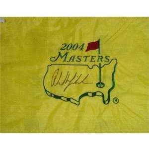 Phil Mickelson Autographed 2004 Masters Golf Pin Flag   Tournament 
