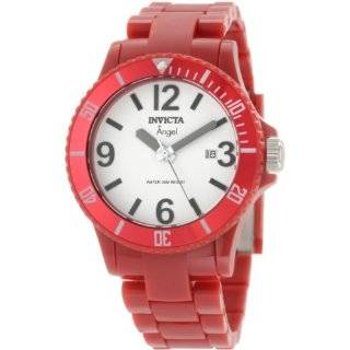 Invicta Womens 1215 Angel White Dial Red Plastic Watch
