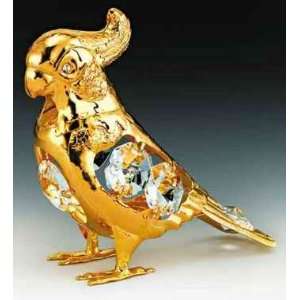   Parrot 24K Gold Plated Swarovski Crystal Ornament New: Home & Kitchen