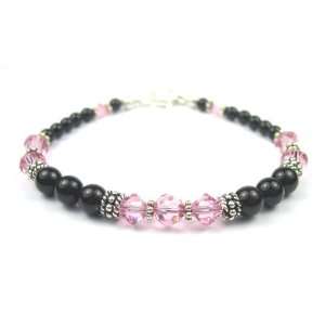   Swarovski Crystal Black Pearl Bracelets  LARGE 8 In.: Damali: Jewelry
