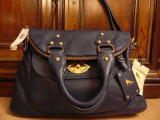 New with tag EMMA FOX genuine leather navy bag