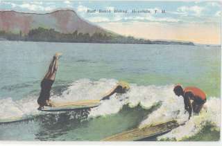 HI HONOLULU SURF BOARD RIDING ISLAND VIEW EARLY M39168  