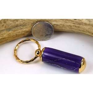  Purple Mesh Acrylic Pill Case With a Gold Finish Office 