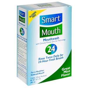 SmartMouth Mouthwash, Alcohol Free, Great Mint Flavor, 2 bottles [16 