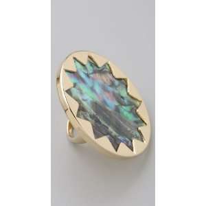    House of Harlow 1960 Abalone Sunburst Cocktail Ring Jewelry