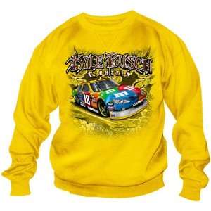  #18 Kyle Busch Gold Youth M&M Groove Crewneck Fleece M 