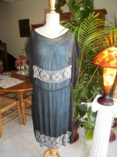 GORGEOUS 1920 FRENCH BEADED EVENING DRESS  ART DECO  