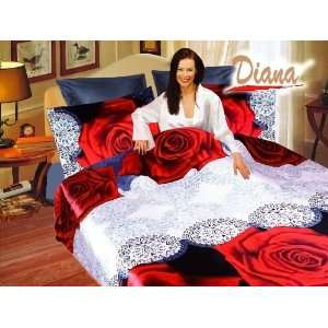  Diana   Rose   Duvet Cover Bed in Bag   Queen Bedding Set 