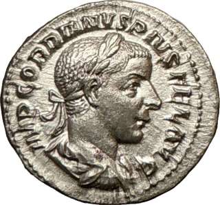   240AD Ancient Authentic Silver Denarius Roman Coin SUN GOD Sol  