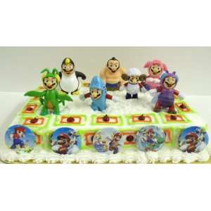Unique Super Mario Brothers 13 Piece Cake Topper Figure Set Featuring 