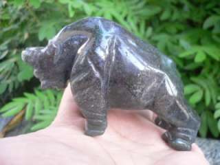 Chia Hand Carved Rare India Agate Gemstone Wild Yak Figurine S5169 