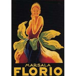    GIRL FLOWER MARSALA FLORIO VINTAGE POSTER REPRO: Everything Else