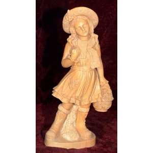   JBS621 School Girl with Flowers   Sunset Red Marble