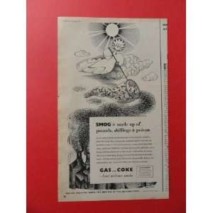 Gas Industry,1955 Print Ad. (Sun/clouds/net.) orinigal magazine Print 