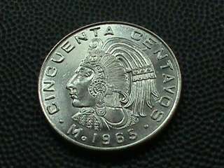 MEXICO 50 centavos 1965 BU  