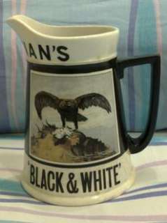 BUCHANANS BLACK & WHITE WHISKY Eagle With Prey pictorial Jug Pitcher 