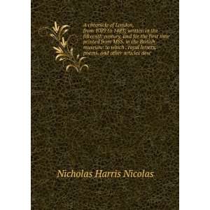   , and other articles desc Nicholas Harris Nicolas  Books