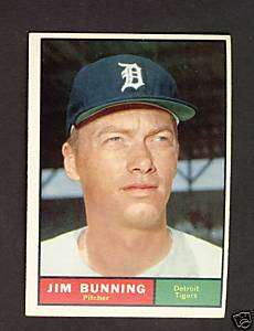 Jim Bunning Detroit Tigers 1961 Topps Card #490  