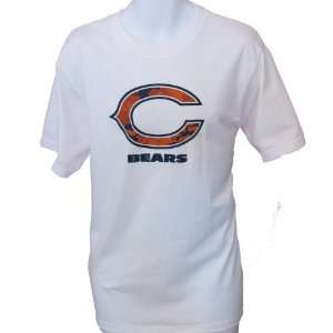  Men`s Chicago Bears S/S White Camo Logo Tshirt: Sports 