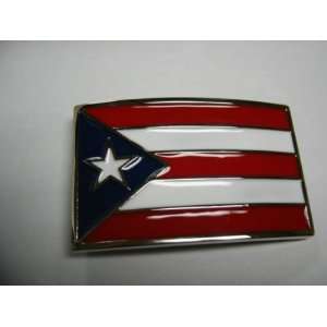  PUERTO RICO FLAG METAL BELT BUCKLE 